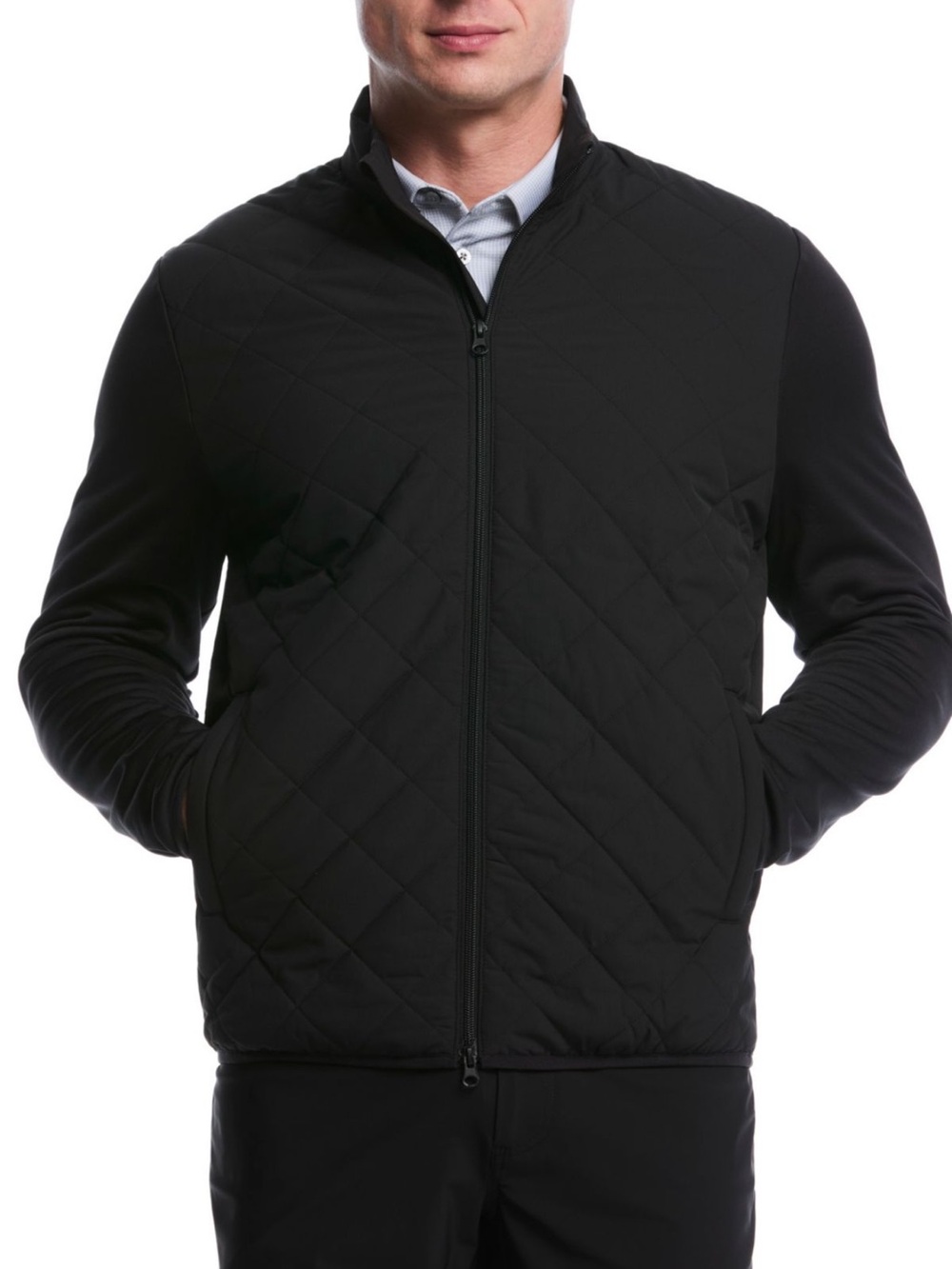 PGA TOUR Men’s XL Quilted Golf Jacket Caviar Black NWT